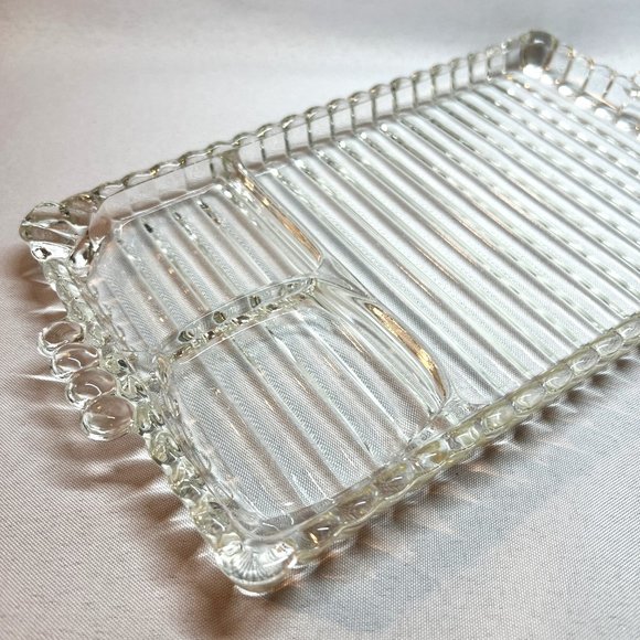 Vintage Hazel Atlas Snack-Sip-Smoke Tray & Cup Set 1950s Vanity Jewelry - Picture 12 of 13
